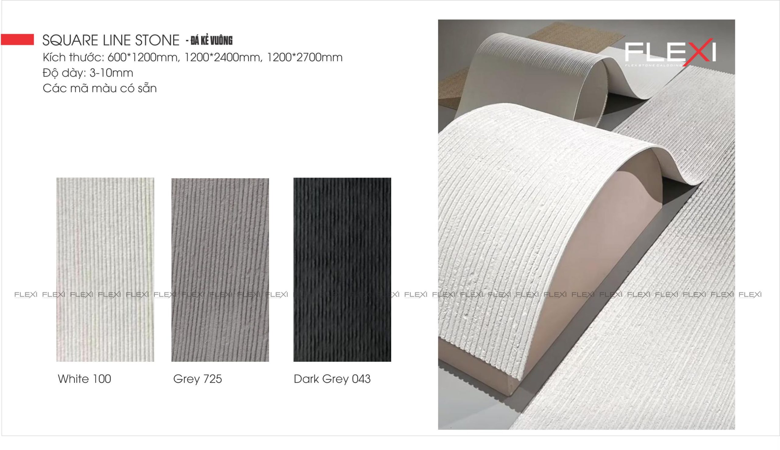 Tấm ốp tường ngoài trời đá mềm FLexi