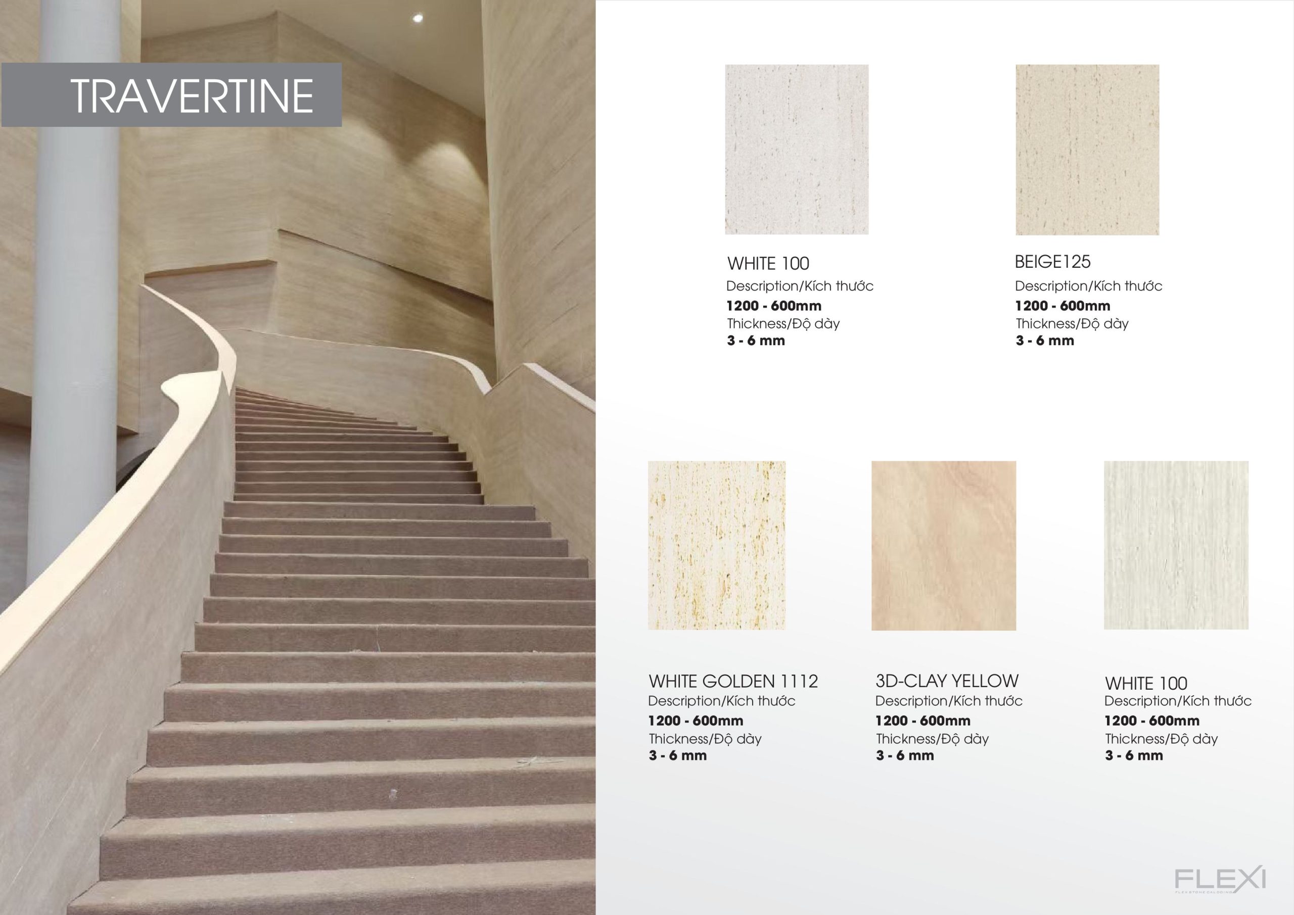 Đá mềm Flexi Travertine