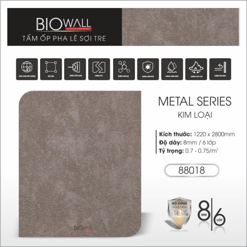 Tấm ốp pha lê sợi tre vân kim loại 88018