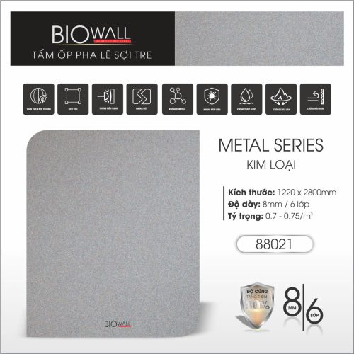 Tấm ốp pha lê sợi tre vân kim loại 88021