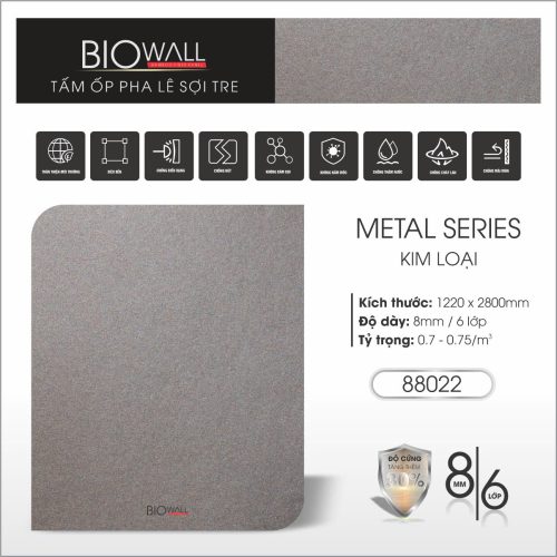 Tấm ốp pha lê sợi tre vân kim loại 88022