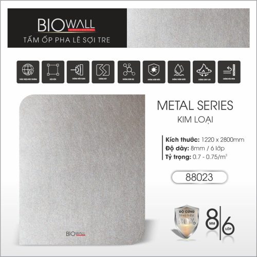 Tấm ốp pha lê sợi tre vân kim loại 88023