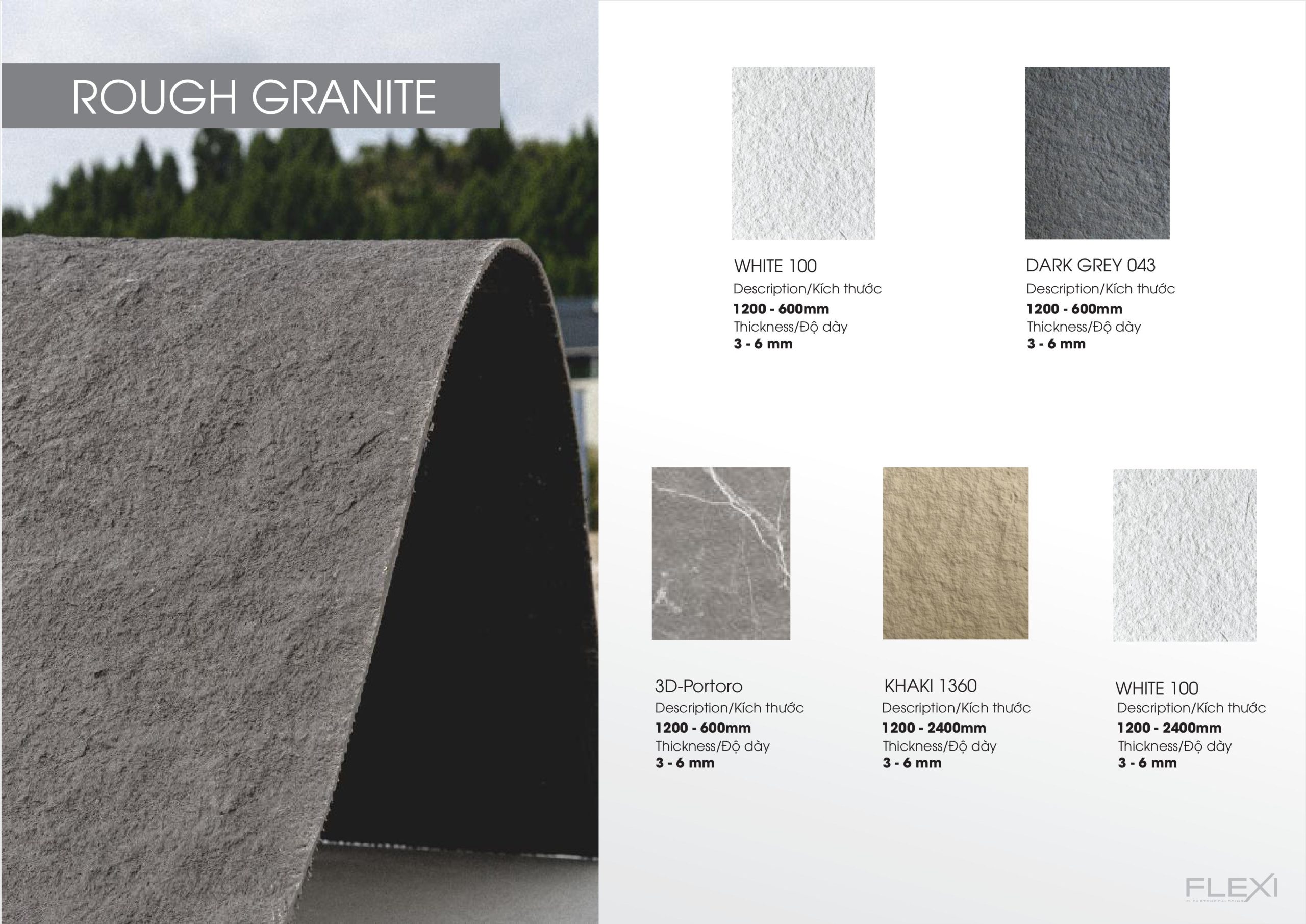 Tấm đá mềm Flexi Rough Granite