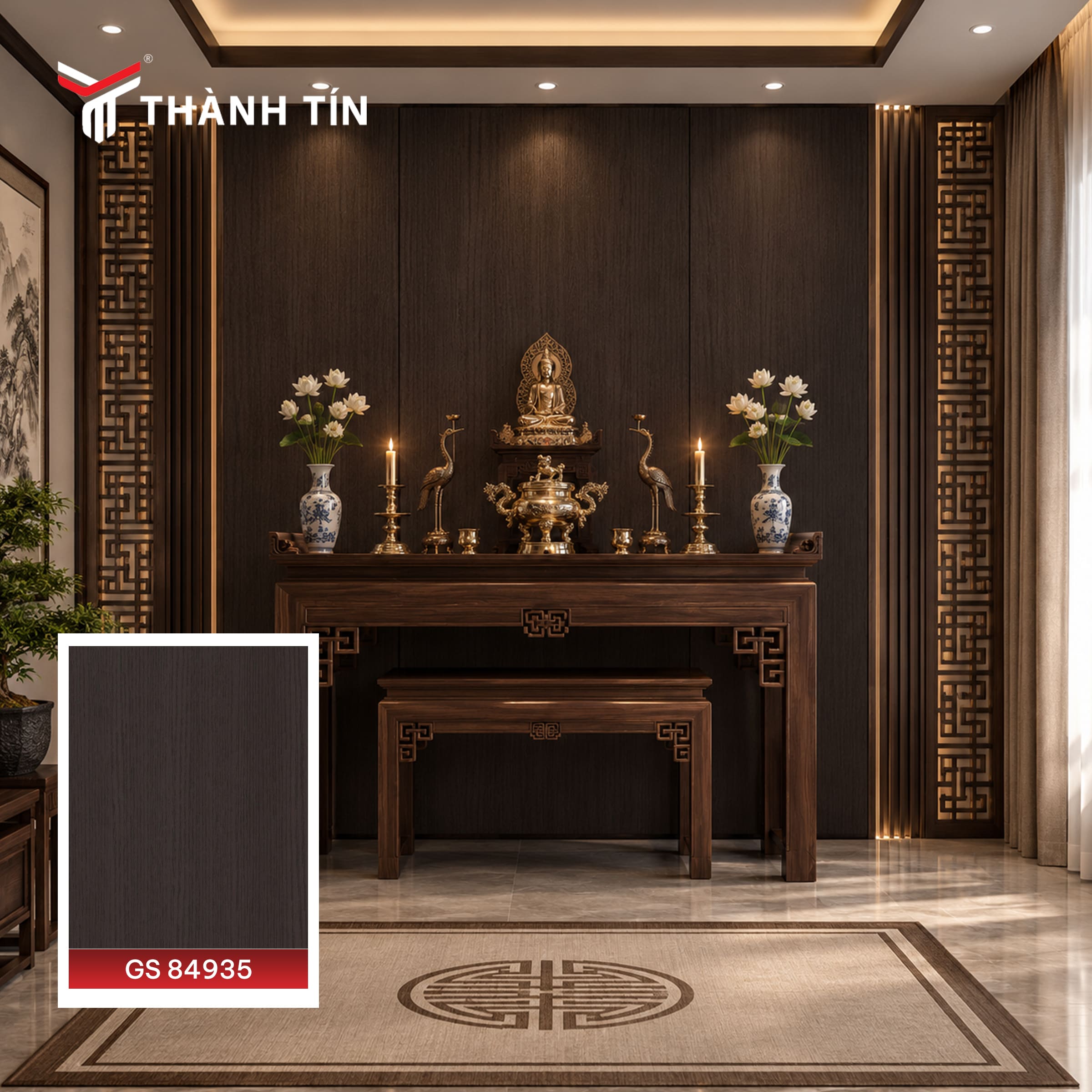 Tấm ốp vân gỗ tông gỗ ấm sang trọng - Mã màu GS 84935